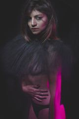 Ethnic, Sensual latin woman nude black tutu