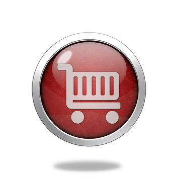 shopping cart circular icon on white background