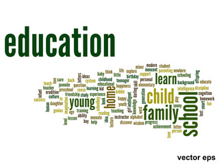 Vector conceptual education word cloud