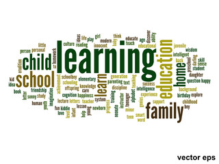 Vector conceptual  education word cloud