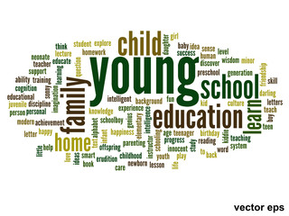 Vector conceptual  education word cloud