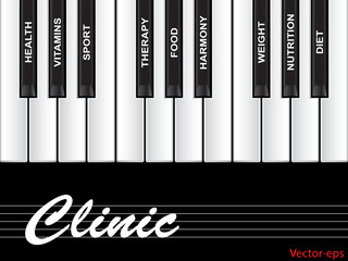 Fototapeta premium Vector conceptual piano word cloud