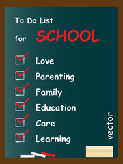 Vector conceptual to do list on blackboard