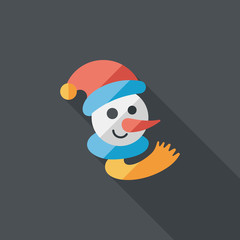 snowman flat icon with long shadow,eps10