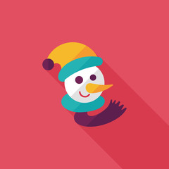 snowman flat icon with long shadow,eps10