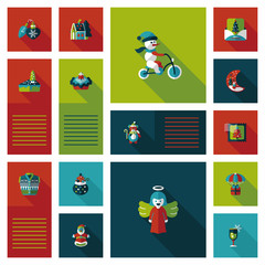 Merry Christmas flat app ui background,eps10