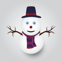 isolated white winter happy snowman eps10