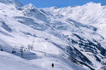 Fototapeta na wymiar Ski center Obergurgl-Hochgurgl in Otztal Alps, Austria