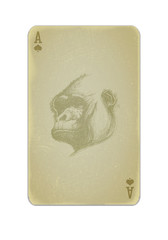Poker card vector with gorilla