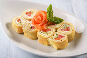 pancakes with salmon