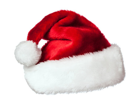 Santa hat on white