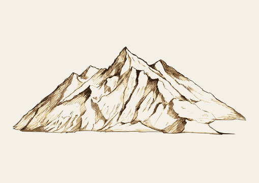 Sketch illustration of a mountain