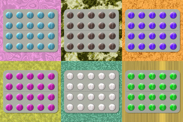 Set of tablets generated textures
