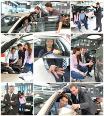 Collage Autohandel // Sales talk in the car trade