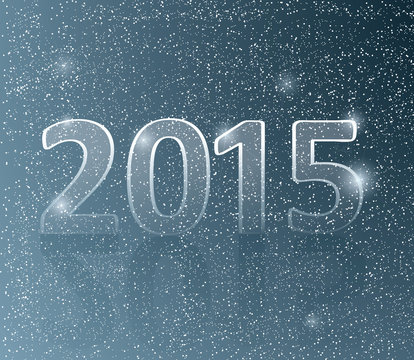 Happy new year card / Number 2015 in snow background