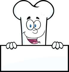 Smiling Bone Cartoon Mascot Character Over A Blank Sign