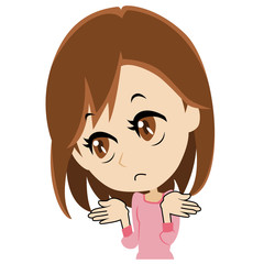 お手上げな若い女性