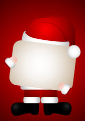 Weihnachtsmann mit Schild