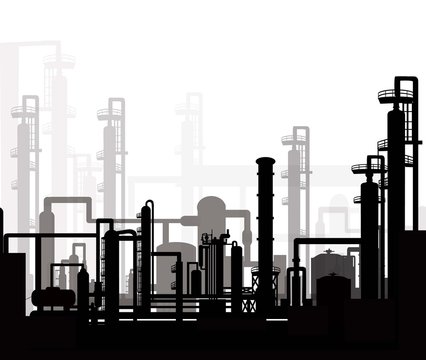 oil and gas refinery-vector