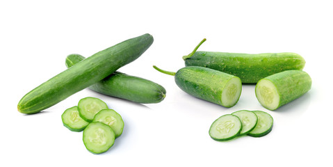 Fresh cucumber isolated on white background