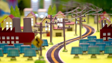 Fototapeta premium alternative energy solar cell in the city