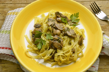 Tagliatelle ai funghi Cucina italiana taliana Expo Milano 2015