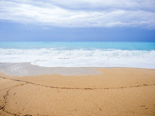 beach of the island of Lefkada in Greece