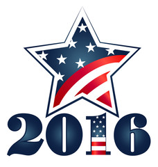 Election 2016 with USA Flag illustration. Vector logo