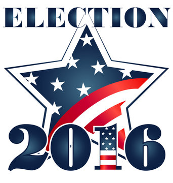 Election 2016 USA Flag illustration. Vector icon logo