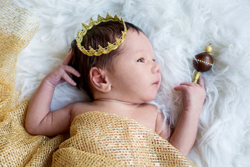 Portrait of a newborn baby boy