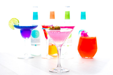 Cocktail with caviar and whisky