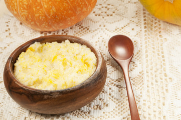 Rice kasha with pumpkin