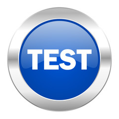 test blue circle chrome web icon isolated