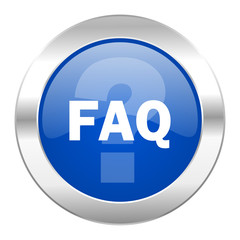faq blue circle chrome web icon isolated