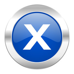 cancel blue circle chrome web icon isolated