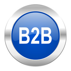 b2b blue circle chrome web icon isolated