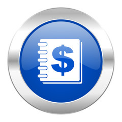 money blue circle chrome web icon isolated