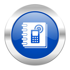 phonebook blue circle chrome web icon isolated