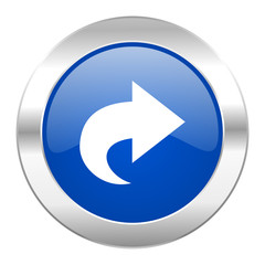 next blue circle chrome web icon isolated