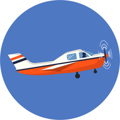 Vector Airplane Flat Illustration