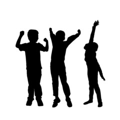 Vector silhouette of children.