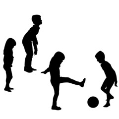 Vector silhouette of children.