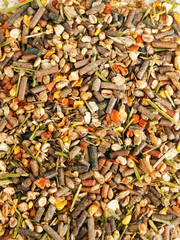 backgroound of sportive muesli for horses