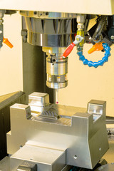 Fototapeta na wymiar CNC machining center inspection dimension on machine