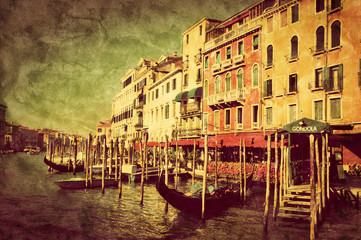 Venice, Italy. Gondolas on Grand Canal, Italian Canal Grande © Photocreo Bednarek