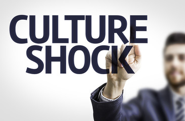 Business man pointing the text: Culture Shock