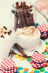 Confectionery table- coffee and sweets.