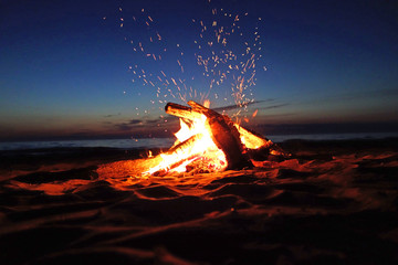 Campfire ready for marshmallows