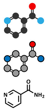 Nicotinamide drug and vitamin molecule.