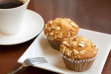 Banana cakes with coffee